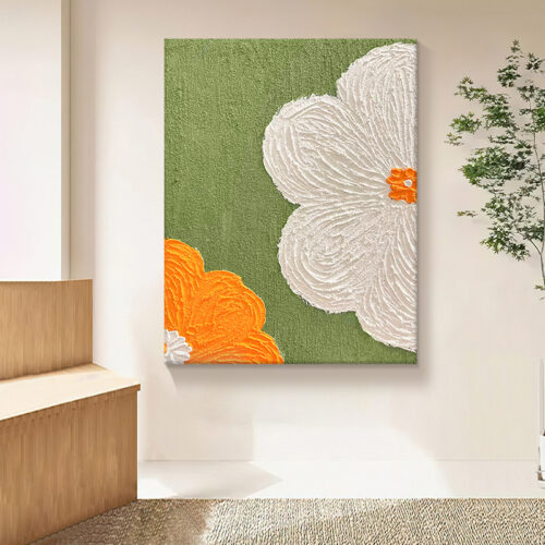 Tranh Hoa Đắp Nổi 5D Nghệ Thuật Hiện Đại - Mẫu Hoa Phù Hợp Cho Nhiều Không Gian Sống (H09)