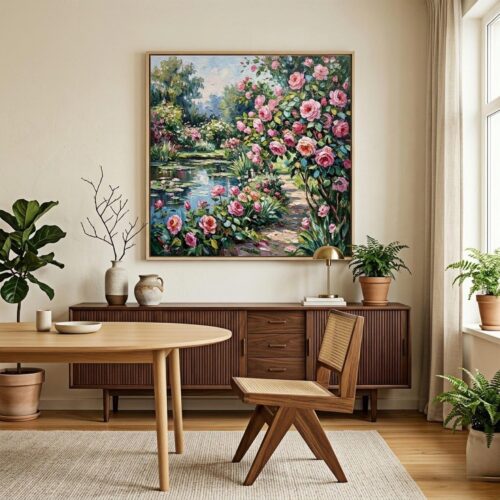 1-14 Tranh Sơn Dầu Phong Cảnh Thiên Nhiên Tươi Sáng (H50) - Tranh Ve Tay Thu Cong | Chen Decor