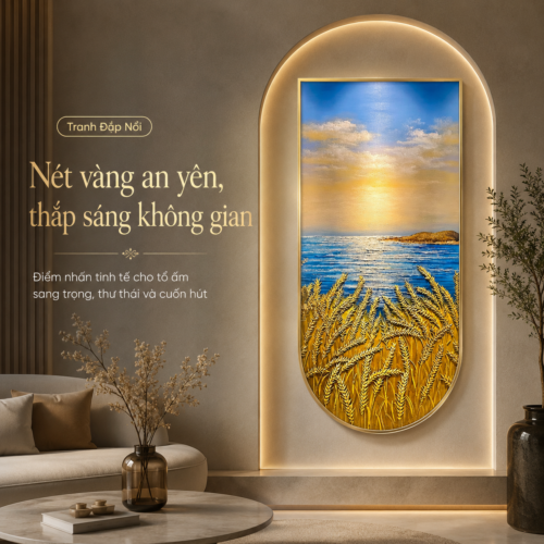 1-24 Đồng Lúa Mì Ven Biển Hoàng Hôn Đèn LED (H108)