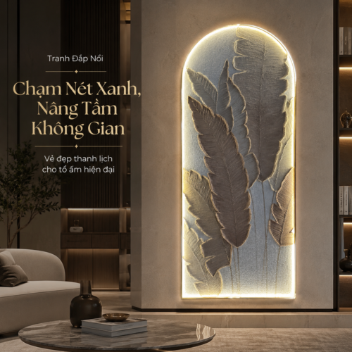 1-29 Lá Vàng Đồng Khung Vòm Thanh Lịch Đèn LED (H113)