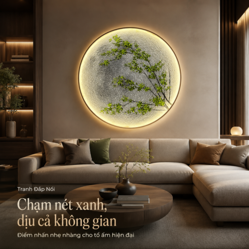1-30 Cành Cây Xanh Tròn Thiên Nhiên Đèn LED (H114)