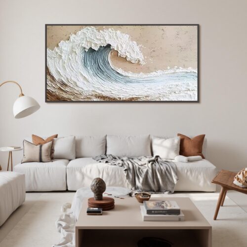 1-31 Sóng Biển Trắng Beige Nhẹ Nhàng 3D (H126)