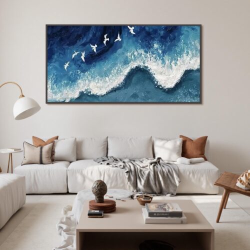 1-32 Sóng Biển Xanh Đàn Chim Trắng Bay 5D (H127)