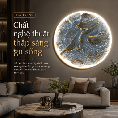 1-35 Sóng Vàng Kim Tròn Phồn Vinh Đèn LED (H119)