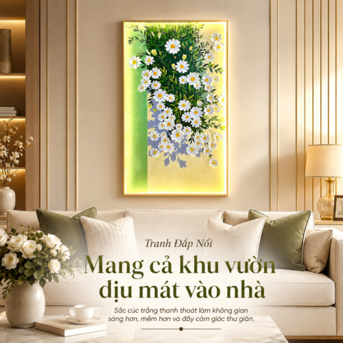 1-5 Hoa Cúc Họa Mi Xanh Lá Đèn LED (H89)
