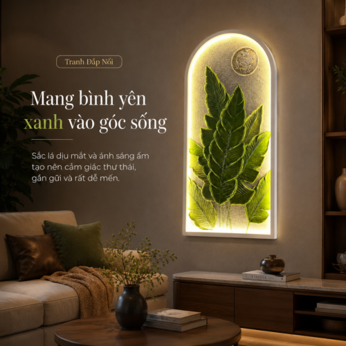 1 Lá Chuối Xanh Khung Vòm Đèn LED (H83)