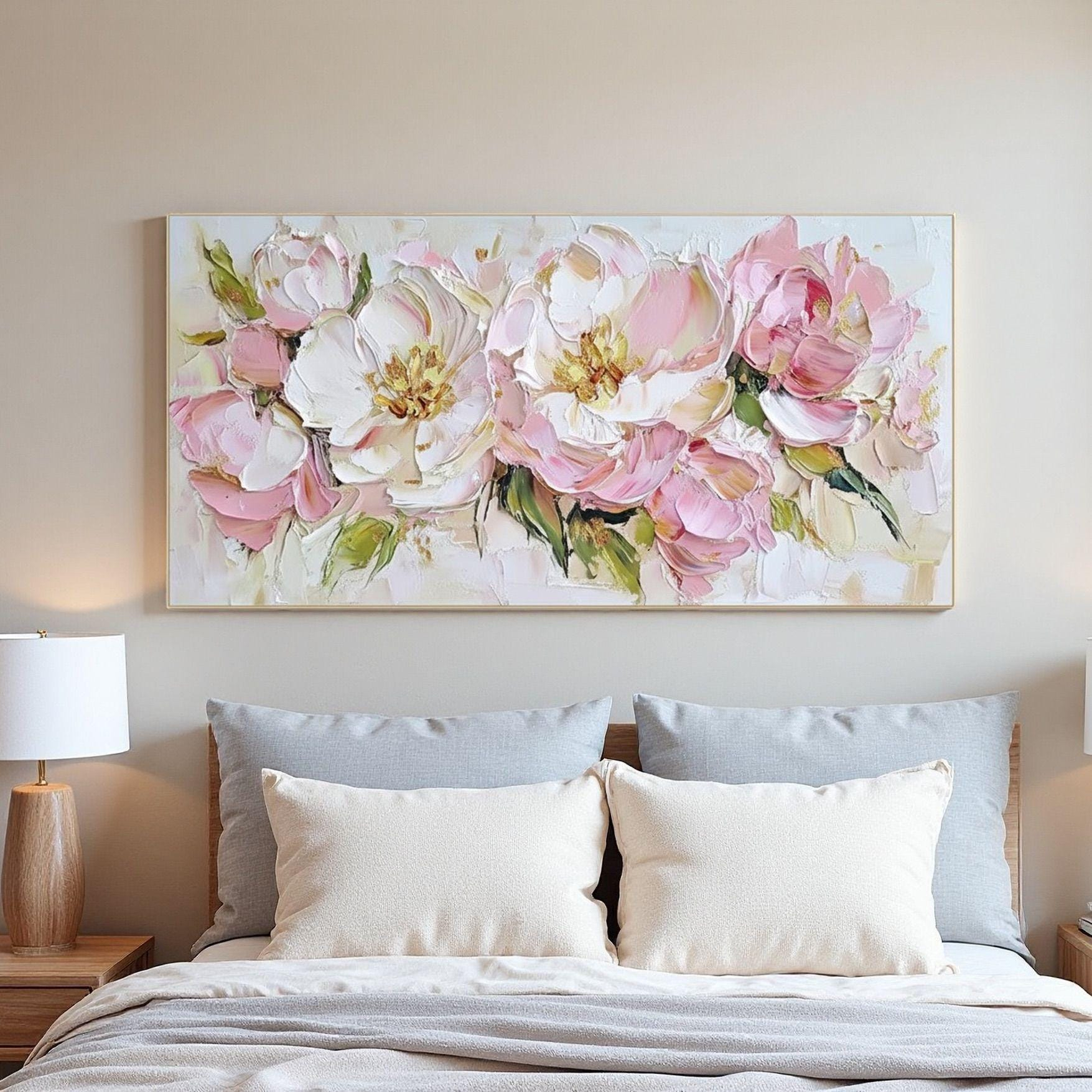 Hoa Mẫu Đơn Hồng Trắng Nhẹ Nhàng 5D (H134) - Ảnh 2