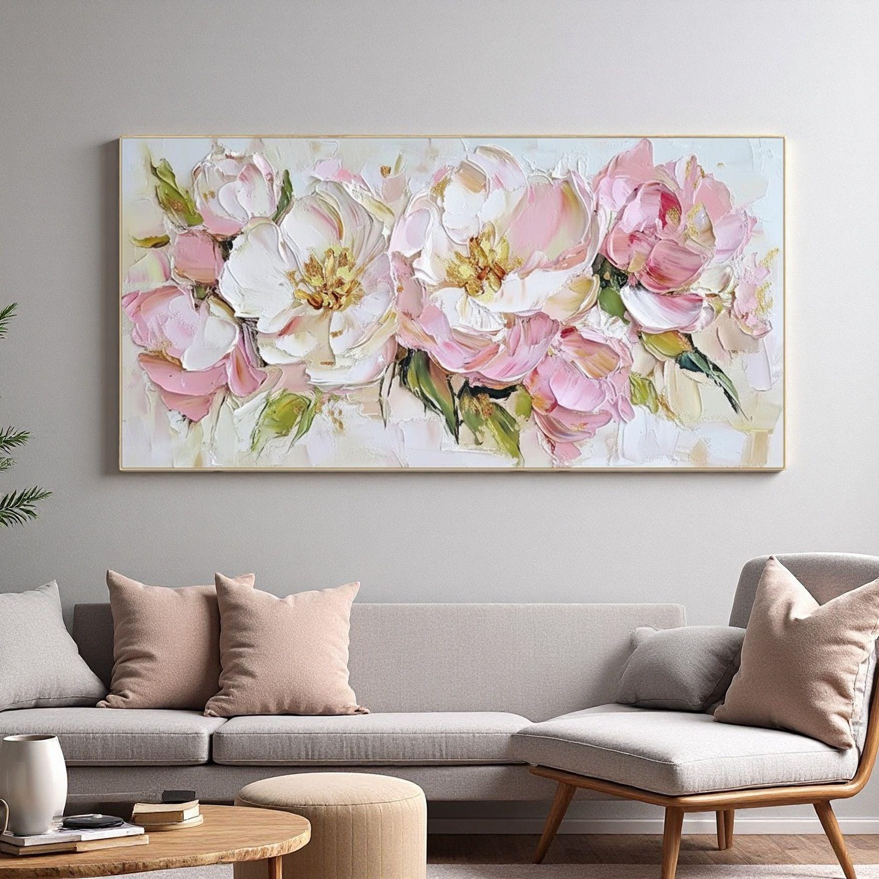 Hoa Mẫu Đơn Hồng Trắng Nhẹ Nhàng 5D (H134) - Ảnh 3