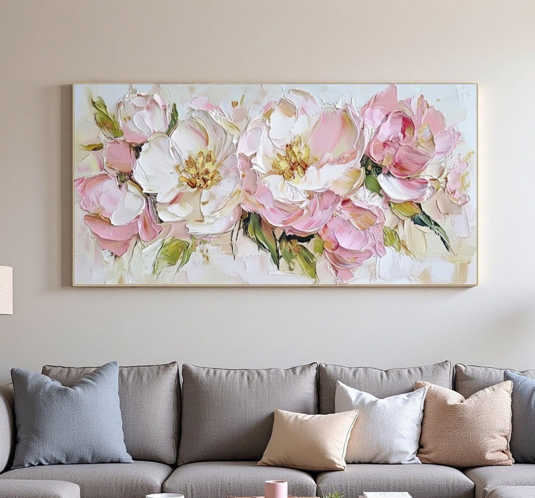Hoa Mẫu Đơn Hồng Trắng Nhẹ Nhàng 5D (H134) - Ảnh 4