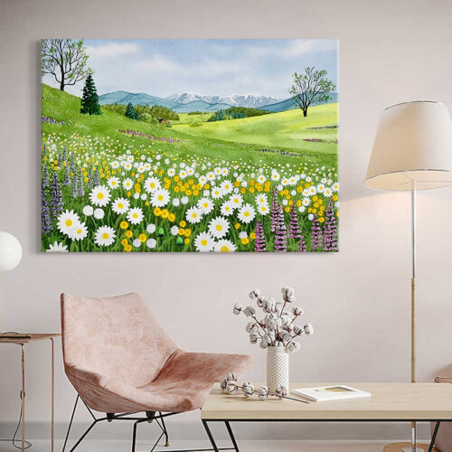 imgimg-01-2 Tranh Sơn Dầu Phong Cảnh Đồng Hoa Cúc Trắng Vẽ Tay (H30) - Tranh Son Dau Ve Tay | Chen Decor