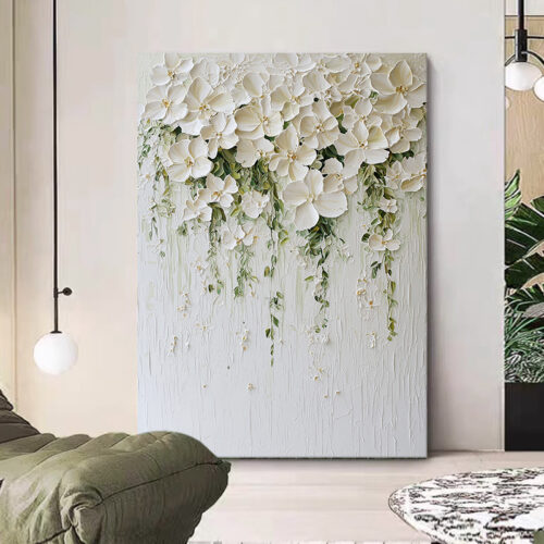imgimg-01-4 Tranh Đắp Nổi Hoa Trắng Rủ Xuống Tinh Tế Trang Trí Nội Thất (H32) - Tranh Dap Noi 5D Ve Tay | Chen Decor