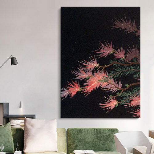 imgimg-03-2 Tranh Sơn Dầu Cành Hoa Đỏ Nền Đen Hiện Đại (H31) - Tranh Son Dau Ve Tay | Chen Decor